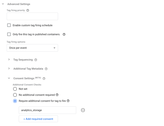 Google Tag Manager Advanced Settings 2