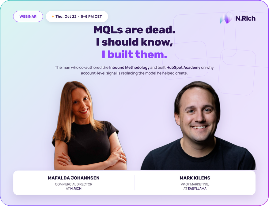 MQLs Are Dead webinar with Mark Kilens and Mafalda Johannsen